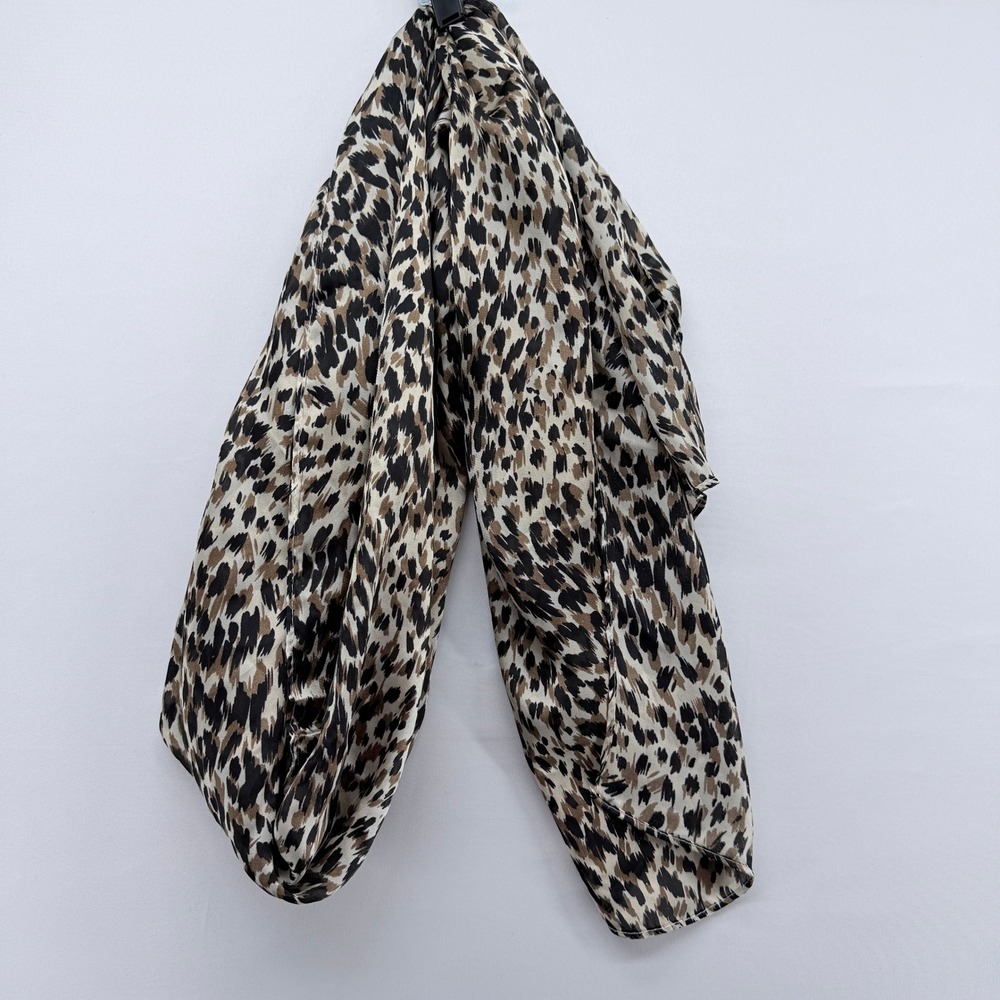 Leopard‎ Print Infinity Scarf Tan Black Animal Print Lightweight Loop Scarf